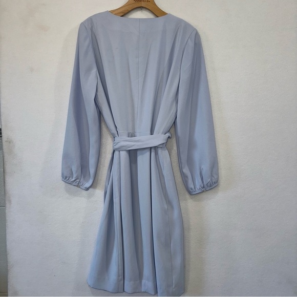 J. Crew Light Blue Crepe V-Neck Wrap Dress 12T NEW - Picture 5 of 10